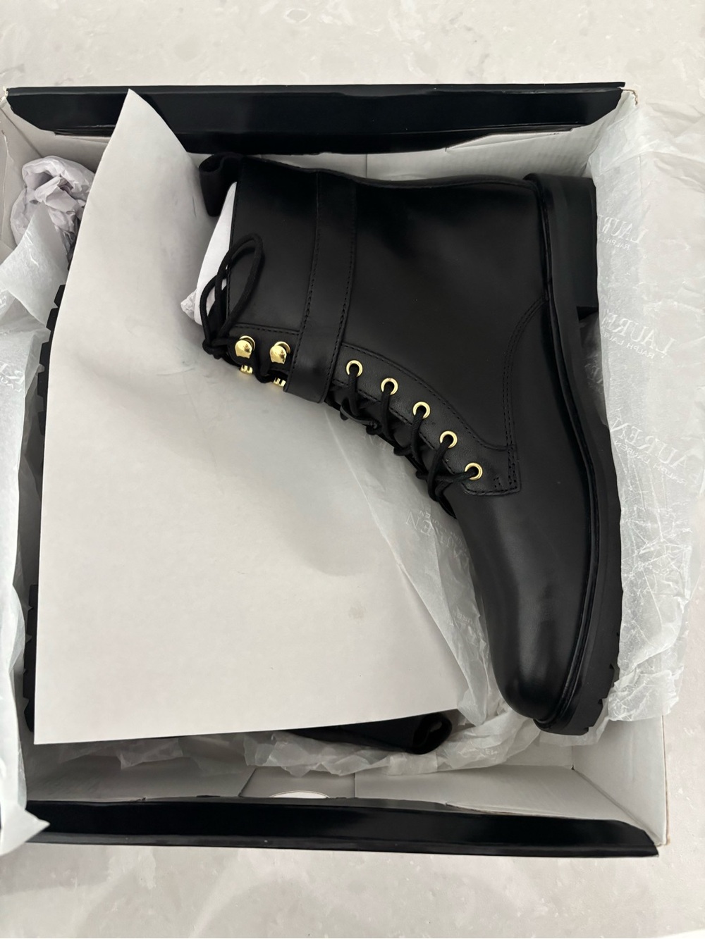 Ralph Lauren Elridge Black Boots, Size 10 - Picture 7 of 8